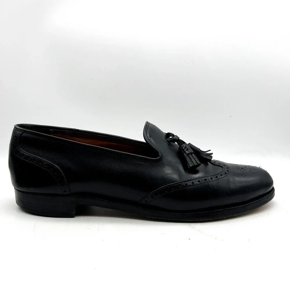 Grenson Bench Made English Leather Black Tassel Loafers Men's 13 B - Picture 10 of 16